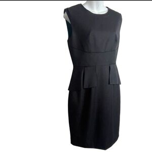 T Tahari Black Scoop Neck Midi Sleeveless Dress sz 16